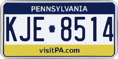 PA license plate KJE8514