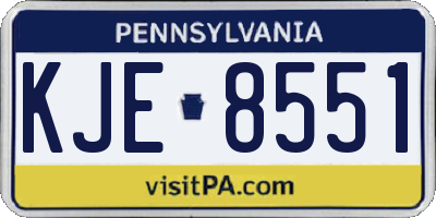 PA license plate KJE8551