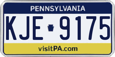 PA license plate KJE9175