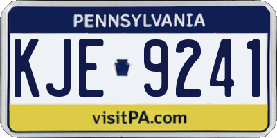 PA license plate KJE9241