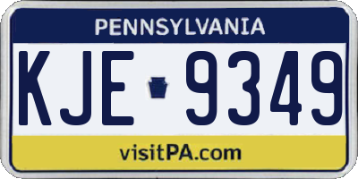 PA license plate KJE9349