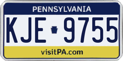 PA license plate KJE9755