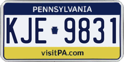 PA license plate KJE9831