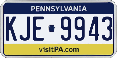 PA license plate KJE9943