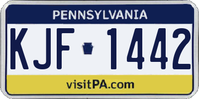 PA license plate KJF1442