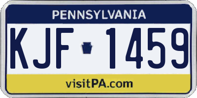PA license plate KJF1459