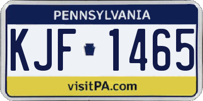 PA license plate KJF1465