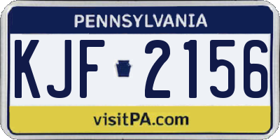 PA license plate KJF2156