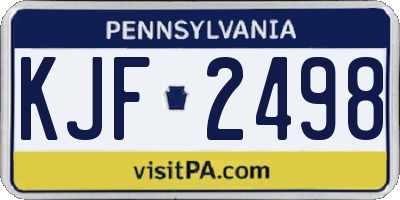 PA license plate KJF2498