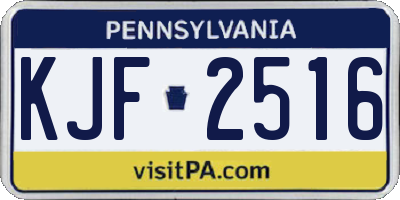 PA license plate KJF2516