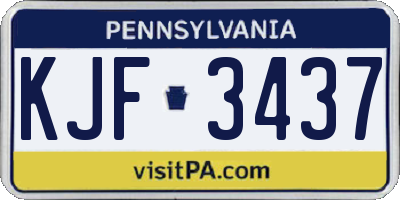 PA license plate KJF3437
