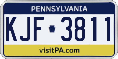 PA license plate KJF3811