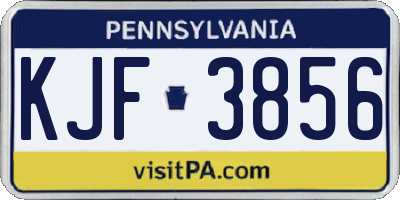 PA license plate KJF3856