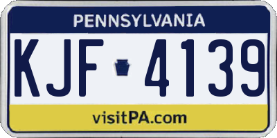 PA license plate KJF4139