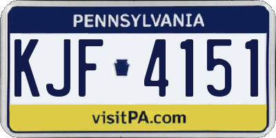 PA license plate KJF4151
