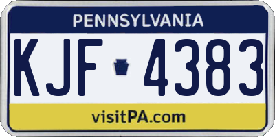 PA license plate KJF4383