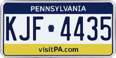 PA license plate KJF4435