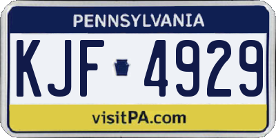 PA license plate KJF4929