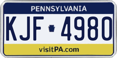 PA license plate KJF4980