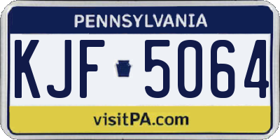 PA license plate KJF5064