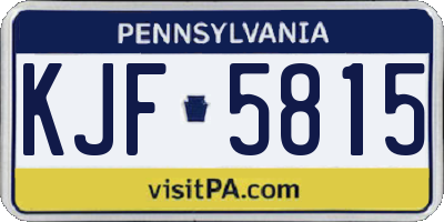 PA license plate KJF5815