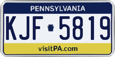 PA license plate KJF5819
