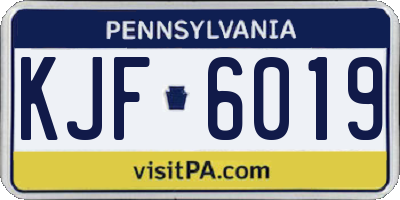 PA license plate KJF6019