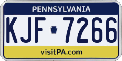 PA license plate KJF7266