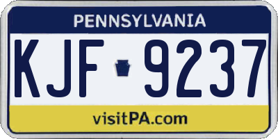 PA license plate KJF9237
