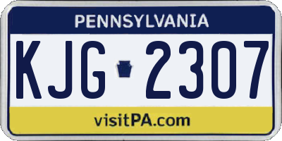 PA license plate KJG2307