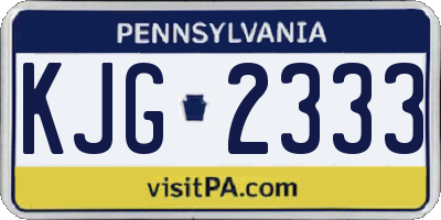 PA license plate KJG2333