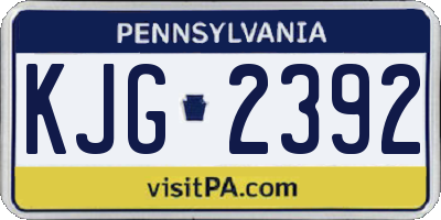 PA license plate KJG2392