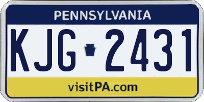 PA license plate KJG2431