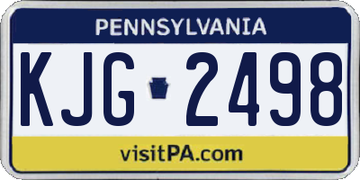 PA license plate KJG2498