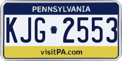 PA license plate KJG2553