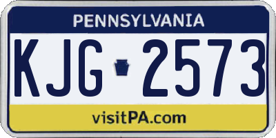 PA license plate KJG2573