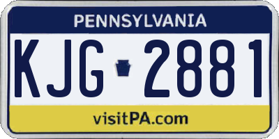 PA license plate KJG2881