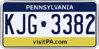 PA license plate KJG3382