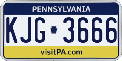 PA license plate KJG3666