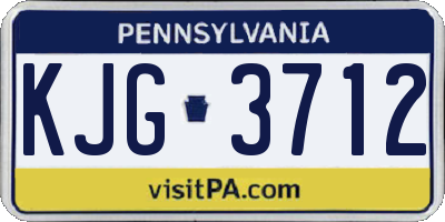 PA license plate KJG3712