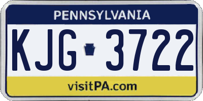 PA license plate KJG3722