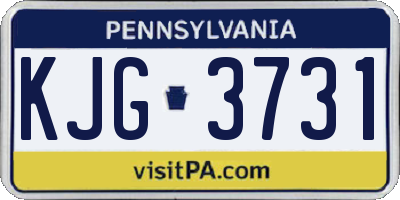 PA license plate KJG3731