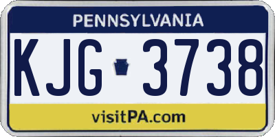 PA license plate KJG3738