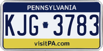 PA license plate KJG3783