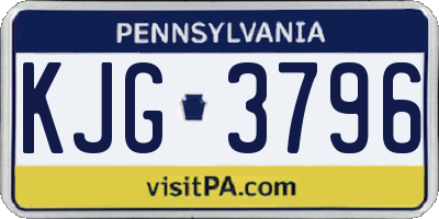 PA license plate KJG3796