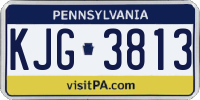 PA license plate KJG3813