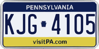 PA license plate KJG4105