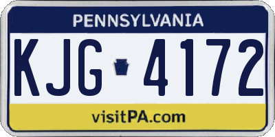 PA license plate KJG4172