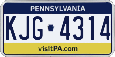 PA license plate KJG4314