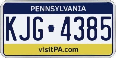 PA license plate KJG4385